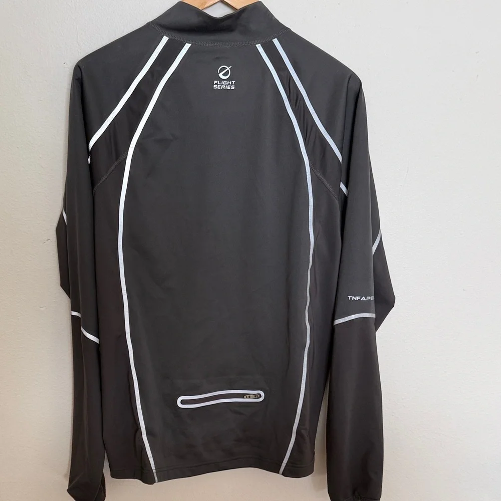 The North Face sz L Men's Dark Gray Performance Jacket running reflectors zip